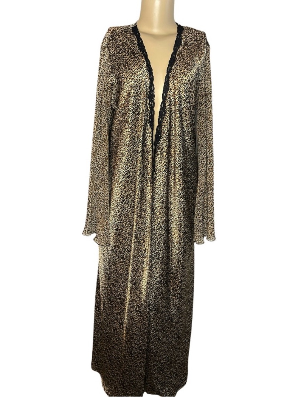 Vintage 80s Inner Most Cheetah & Lace  Robe